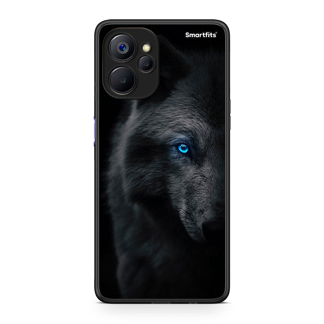 Realme 9i 5G Dark Wolf θήκη από τη Smartfits με σχέδιο στο πίσω μέρος και μαύρο περίβλημα | Smartphone case with colorful back and black bezels by Smartfits