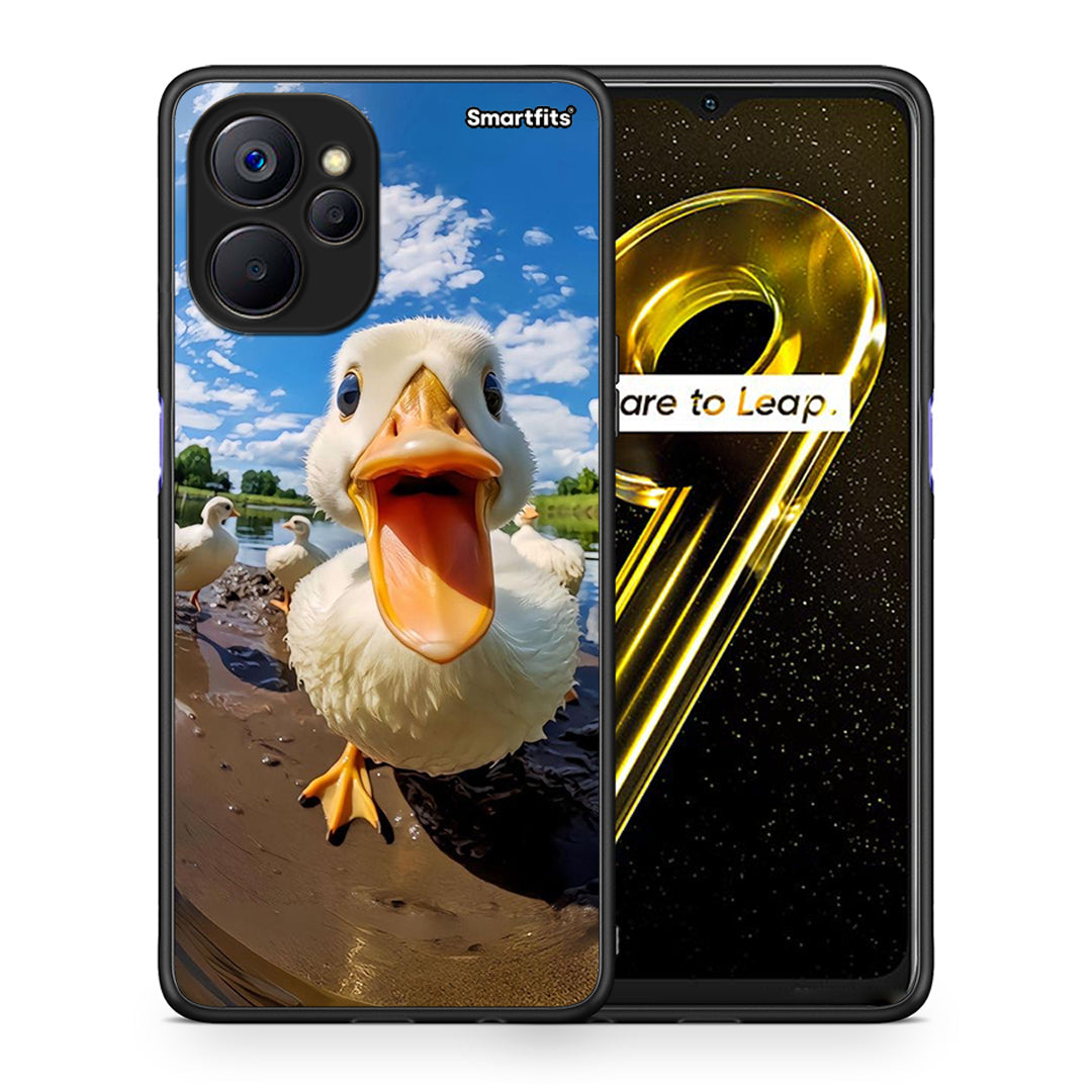 Θήκη Realme 9i 5G Duck Face από τη Smartfits με σχέδιο στο πίσω μέρος και μαύρο περίβλημα | Realme 9i 5G Duck Face case with colorful back and black bezels