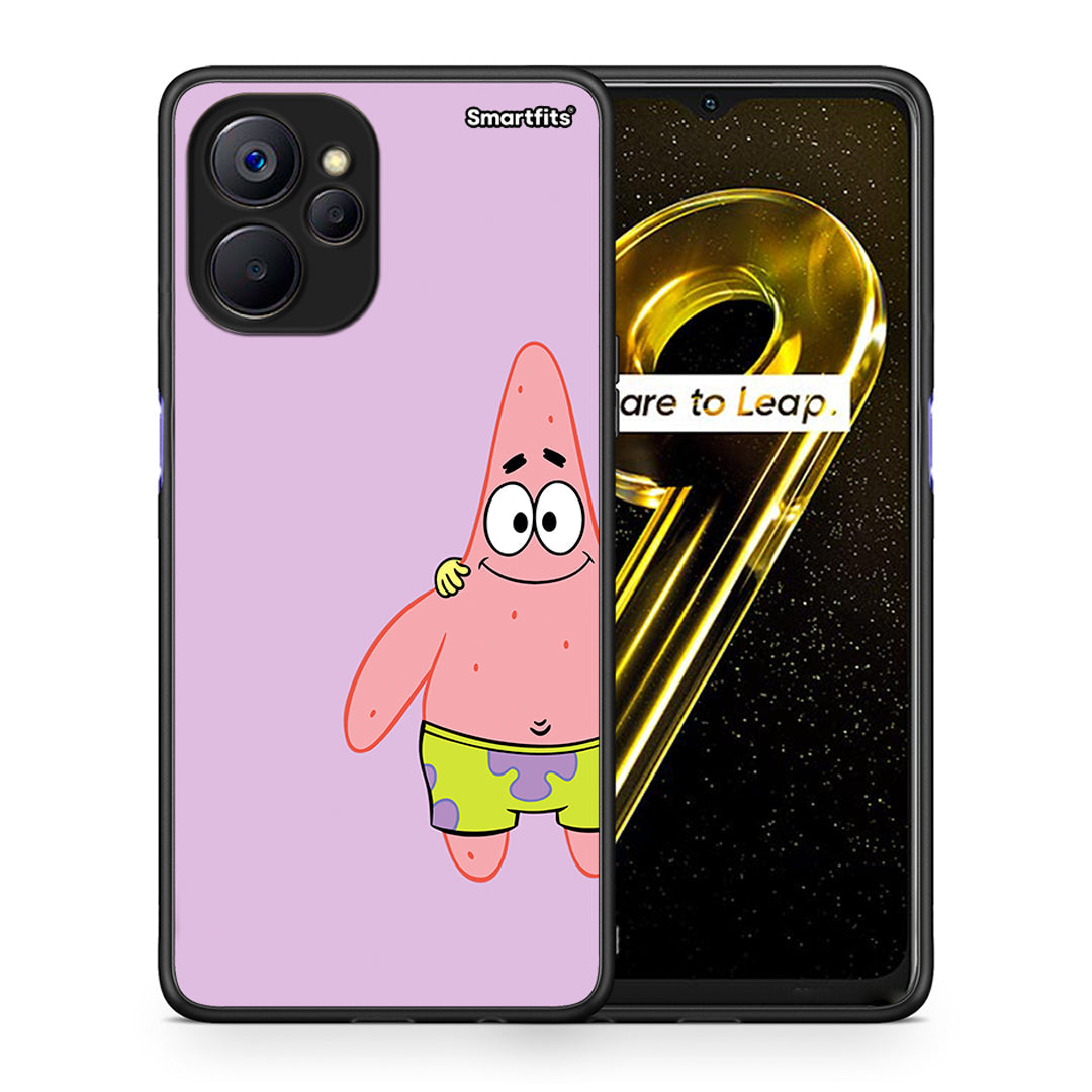 Θήκη Realme 9i 5G Friends Patrick από τη Smartfits με σχέδιο στο πίσω μέρος και μαύρο περίβλημα | Realme 9i 5G Friends Patrick case with colorful back and black bezels
