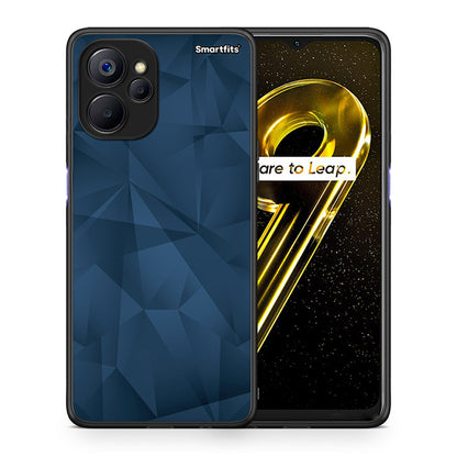 Θήκη Realme 9i 5G Blue Abstract Geometric από τη Smartfits με σχέδιο στο πίσω μέρος και μαύρο περίβλημα | Realme 9i 5G Blue Abstract Geometric case with colorful back and black bezels