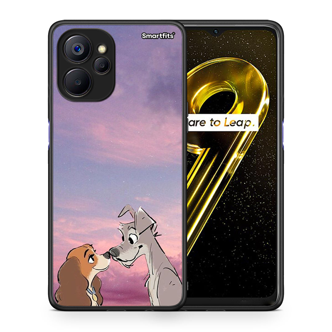 Θήκη Realme 9i 5G Lady And Tramp από τη Smartfits με σχέδιο στο πίσω μέρος και μαύρο περίβλημα | Realme 9i 5G Lady And Tramp case with colorful back and black bezels