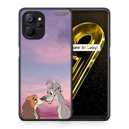 Θήκη Realme 9i 5G Lady And Tramp από τη Smartfits με σχέδιο στο πίσω μέρος και μαύρο περίβλημα | Realme 9i 5G Lady And Tramp case with colorful back and black bezels