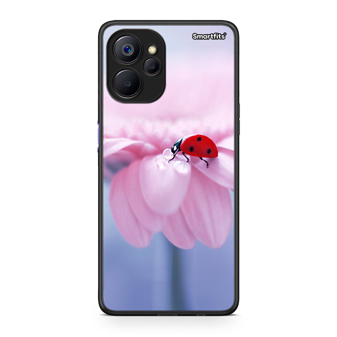 Realme 9i 5G Ladybug Flower θήκη από τη Smartfits με σχέδιο στο πίσω μέρος και μαύρο περίβλημα | Smartphone case with colorful back and black bezels by Smartfits