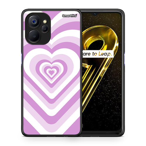 Θήκη Realme 9i 5G Lilac Hearts από τη Smartfits με σχέδιο στο πίσω μέρος και μαύρο περίβλημα | Realme 9i 5G Lilac Hearts case with colorful back and black bezels