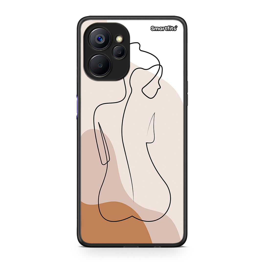 Realme 9i 5G LineArt Woman θήκη από τη Smartfits με σχέδιο στο πίσω μέρος και μαύρο περίβλημα | Smartphone case with colorful back and black bezels by Smartfits