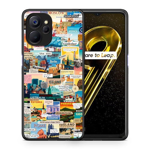 Θήκη Realme 9i 5G Live To Travel από τη Smartfits με σχέδιο στο πίσω μέρος και μαύρο περίβλημα | Realme 9i 5G Live To Travel case with colorful back and black bezels