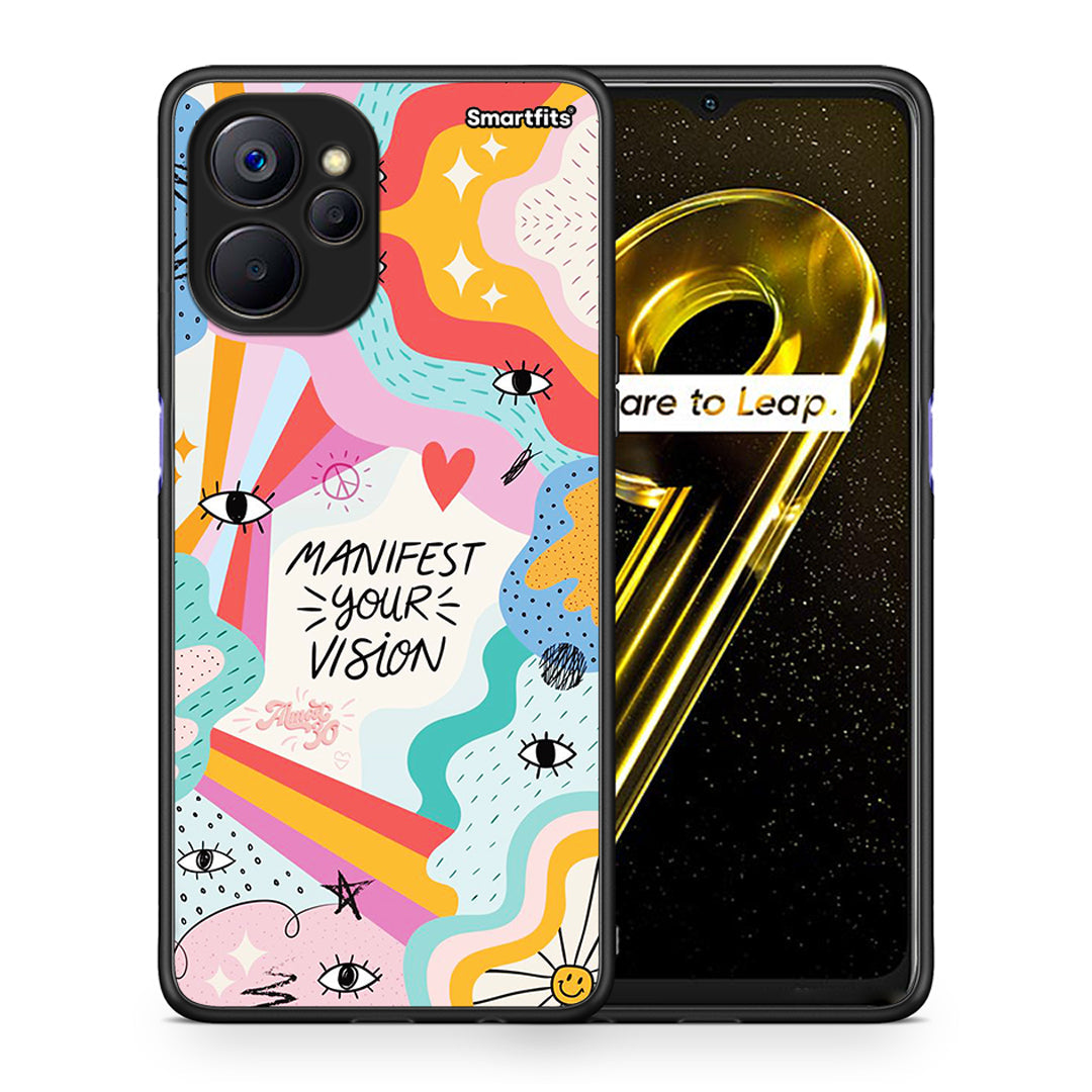 Θήκη Realme 9i 5G Manifest Your Vision από τη Smartfits με σχέδιο στο πίσω μέρος και μαύρο περίβλημα | Realme 9i 5G Manifest Your Vision case with colorful back and black bezels