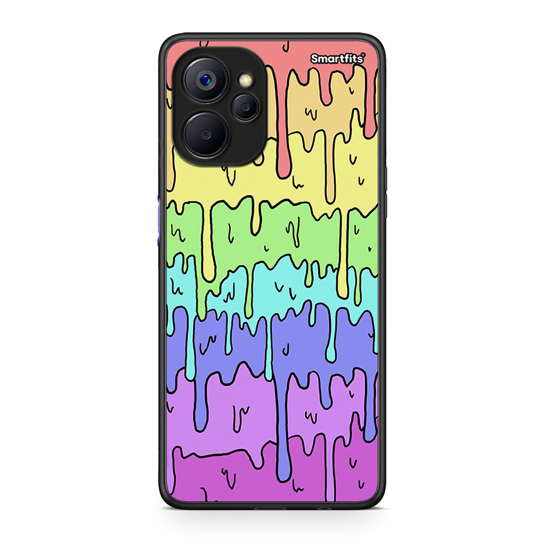 Realme 9i 5G Melting Rainbow θήκη από τη Smartfits με σχέδιο στο πίσω μέρος και μαύρο περίβλημα | Smartphone case with colorful back and black bezels by Smartfits