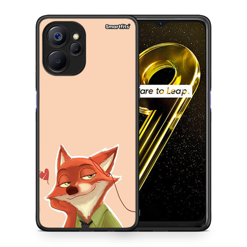 Θήκη Realme 9i 5G Nick Wilde And Judy Hopps Love 1 από τη Smartfits με σχέδιο στο πίσω μέρος και μαύρο περίβλημα | Realme 9i 5G Nick Wilde And Judy Hopps Love 1 case with colorful back and black bezels