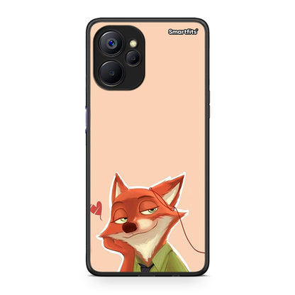 Realme 9i 5G Nick Wilde And Judy Hopps Love 1 θήκη από τη Smartfits με σχέδιο στο πίσω μέρος και μαύρο περίβλημα | Smartphone case with colorful back and black bezels by Smartfits