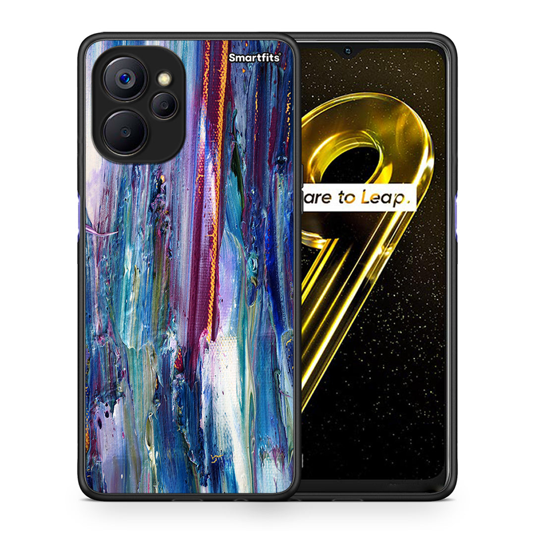 Θήκη Realme 9i 5G Winter Paint από τη Smartfits με σχέδιο στο πίσω μέρος και μαύρο περίβλημα | Realme 9i 5G Winter Paint case with colorful back and black bezels