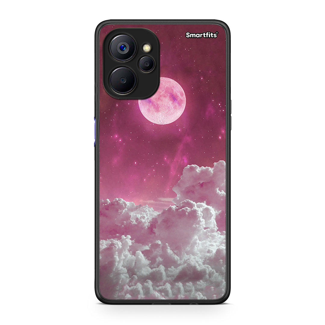 Realme 9i 5G Pink Moon Θήκη από τη Smartfits με σχέδιο στο πίσω μέρος και μαύρο περίβλημα | Smartphone case with colorful back and black bezels by Smartfits