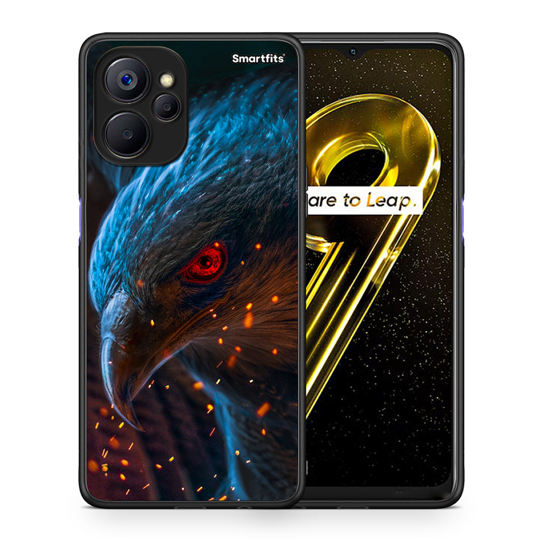 Θήκη Realme 9i 5G Eagle PopArt από τη Smartfits με σχέδιο στο πίσω μέρος και μαύρο περίβλημα | Realme 9i 5G Eagle PopArt case with colorful back and black bezels
