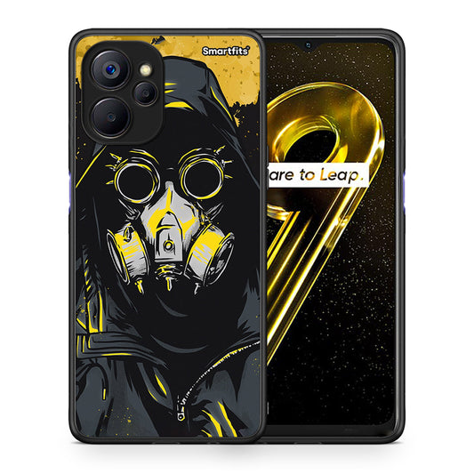 Θήκη Realme 9i 5G Mask PopArt από τη Smartfits με σχέδιο στο πίσω μέρος και μαύρο περίβλημα | Realme 9i 5G Mask PopArt case with colorful back and black bezels