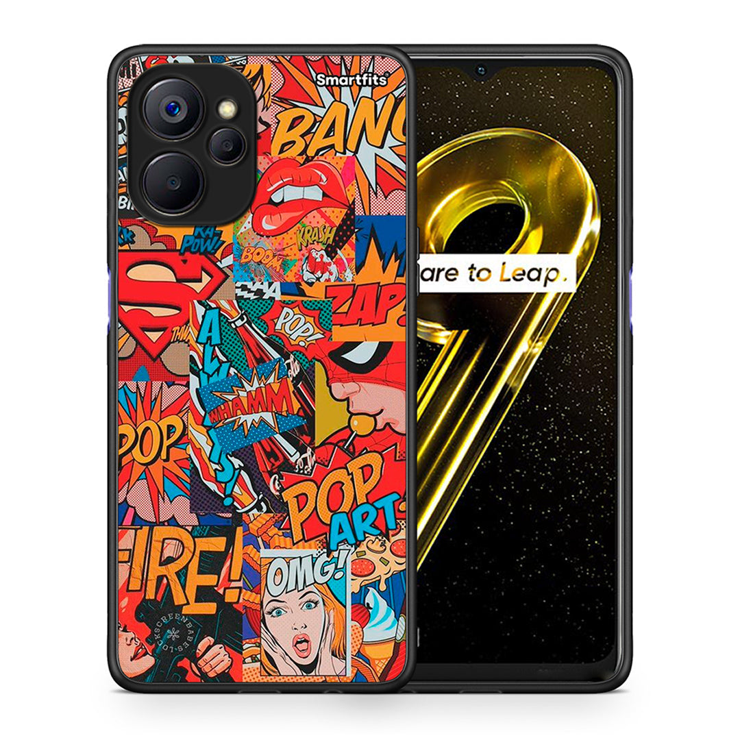Θήκη Realme 9i 5G PopArt OMG από τη Smartfits με σχέδιο στο πίσω μέρος και μαύρο περίβλημα | Realme 9i 5G PopArt OMG case with colorful back and black bezels