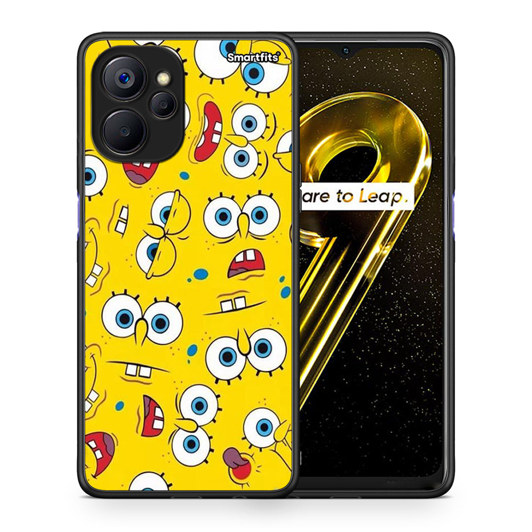 Θήκη Realme 9i 5G Sponge PopArt από τη Smartfits με σχέδιο στο πίσω μέρος και μαύρο περίβλημα | Realme 9i 5G Sponge PopArt case with colorful back and black bezels
