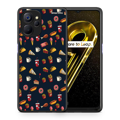 Θήκη Realme 9i 5G Hungry Random από τη Smartfits με σχέδιο στο πίσω μέρος και μαύρο περίβλημα | Realme 9i 5G Hungry Random case with colorful back and black bezels