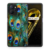 Thumbnail for Θήκη Realme 9i 5G Real Peacock Feathers από τη Smartfits με σχέδιο στο πίσω μέρος και μαύρο περίβλημα | Realme 9i 5G Real Peacock Feathers case with colorful back and black bezels