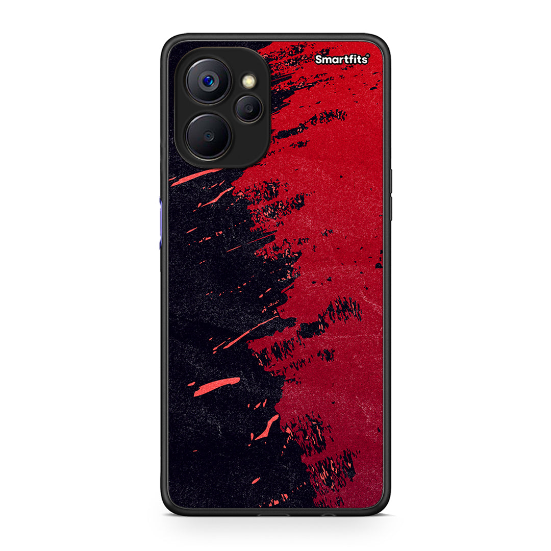 Realme 9i 5G Red Paint Θήκη Αγίου Βαλεντίνου από τη Smartfits με σχέδιο στο πίσω μέρος και μαύρο περίβλημα | Smartphone case with colorful back and black bezels by Smartfits