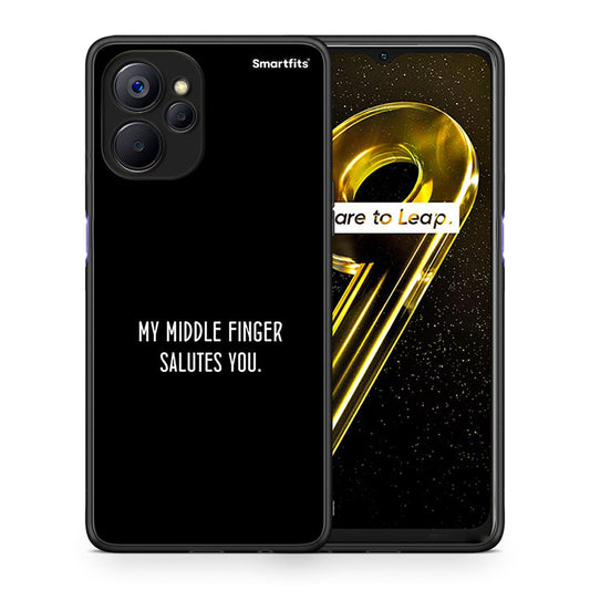 Θήκη Realme 9i 5G Salute από τη Smartfits με σχέδιο στο πίσω μέρος και μαύρο περίβλημα | Realme 9i 5G Salute case with colorful back and black bezels