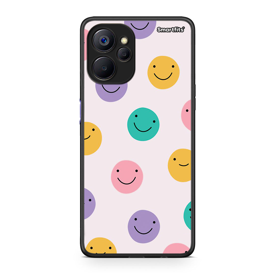 Realme 9i 5G Smiley Faces θήκη από τη Smartfits με σχέδιο στο πίσω μέρος και μαύρο περίβλημα | Smartphone case with colorful back and black bezels by Smartfits