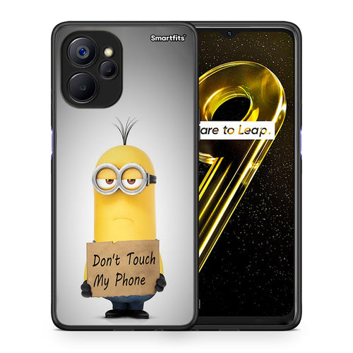 Θήκη Realme 9i 5G Minion Text από τη Smartfits με σχέδιο στο πίσω μέρος και μαύρο περίβλημα | Realme 9i 5G Minion Text case with colorful back and black bezels