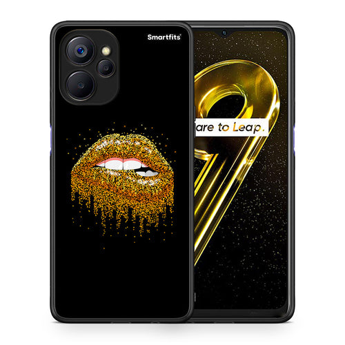 Θήκη Realme 9i 5G Golden Valentine από τη Smartfits με σχέδιο στο πίσω μέρος και μαύρο περίβλημα | Realme 9i 5G Golden Valentine case with colorful back and black bezels