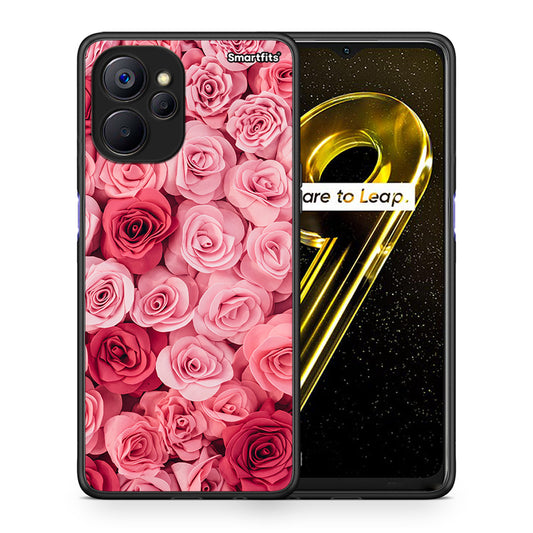 Θήκη Realme 9i 5G RoseGarden Valentine από τη Smartfits με σχέδιο στο πίσω μέρος και μαύρο περίβλημα | Realme 9i 5G RoseGarden Valentine case with colorful back and black bezels