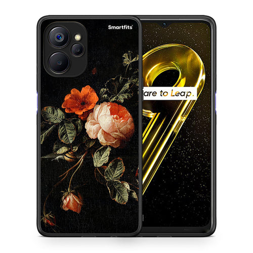 Θήκη Realme 9i 5G Vintage Roses από τη Smartfits με σχέδιο στο πίσω μέρος και μαύρο περίβλημα | Realme 9i 5G Vintage Roses case with colorful back and black bezels