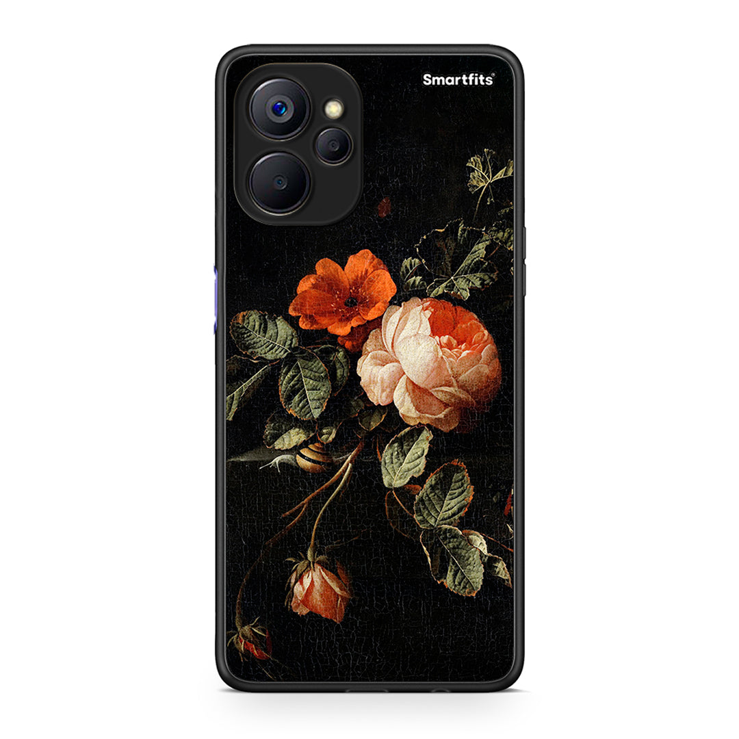 Realme 9i 5G Vintage Roses θήκη από τη Smartfits με σχέδιο στο πίσω μέρος και μαύρο περίβλημα | Smartphone case with colorful back and black bezels by Smartfits