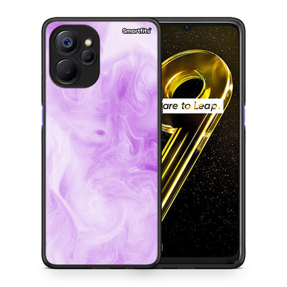 Θήκη Realme 9i 5G Lavender Watercolor από τη Smartfits με σχέδιο στο πίσω μέρος και μαύρο περίβλημα | Realme 9i 5G Lavender Watercolor case with colorful back and black bezels