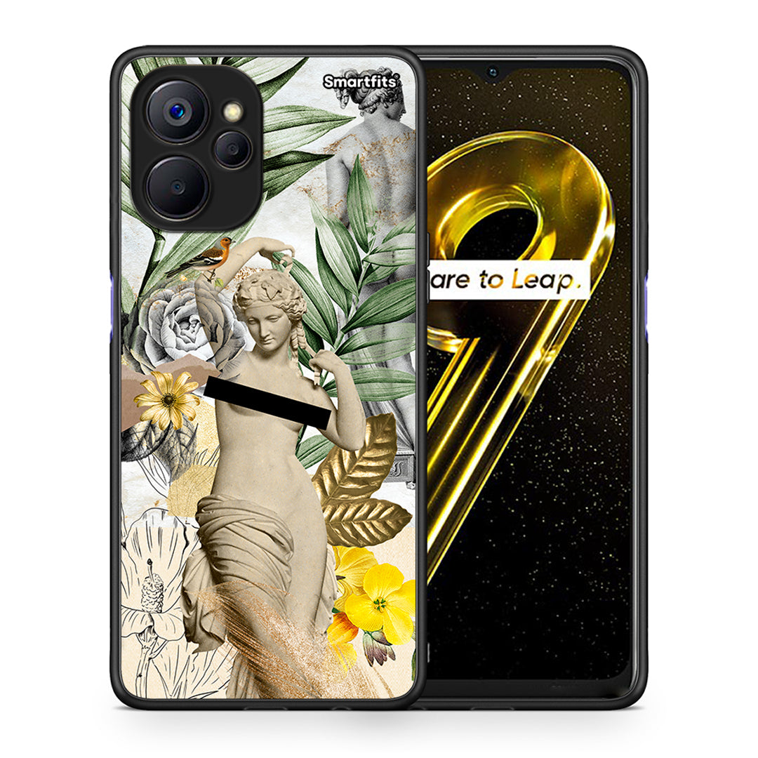 Θήκη Realme 9i 5G Woman Statue από τη Smartfits με σχέδιο στο πίσω μέρος και μαύρο περίβλημα | Realme 9i 5G Woman Statue case with colorful back and black bezels