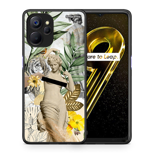 Θήκη Realme 9i 5G Woman Statue από τη Smartfits με σχέδιο στο πίσω μέρος και μαύρο περίβλημα | Realme 9i 5G Woman Statue case with colorful back and black bezels