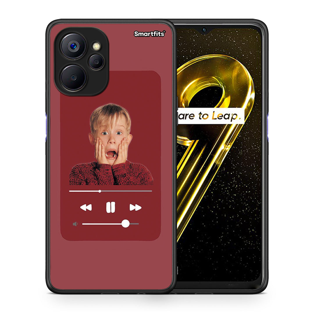 Θήκη Realme 9i 5G Xmas Alone Music από τη Smartfits με σχέδιο στο πίσω μέρος και μαύρο περίβλημα | Realme 9i 5G Xmas Alone Music case with colorful back and black bezels