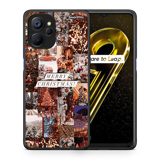 Θήκη Realme 9i 5G Xmas Collage από τη Smartfits με σχέδιο στο πίσω μέρος και μαύρο περίβλημα | Realme 9i 5G Xmas Collage case with colorful back and black bezels