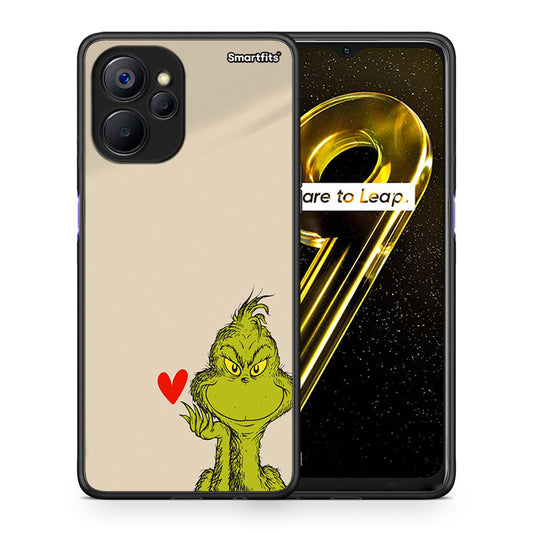 Θήκη Realme 9i 5G Xmas Grinch από τη Smartfits με σχέδιο στο πίσω μέρος και μαύρο περίβλημα | Realme 9i 5G Xmas Grinch case with colorful back and black bezels