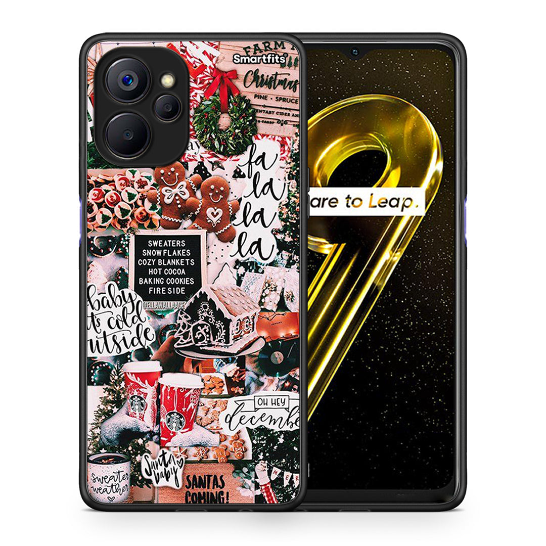 Θήκη Realme 9i 5G Xmas Habbits από τη Smartfits με σχέδιο στο πίσω μέρος και μαύρο περίβλημα | Realme 9i 5G Xmas Habbits case with colorful back and black bezels
