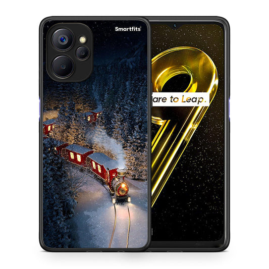 Θήκη Realme 9i 5G Xmas Train από τη Smartfits με σχέδιο στο πίσω μέρος και μαύρο περίβλημα | Realme 9i 5G Xmas Train case with colorful back and black bezels