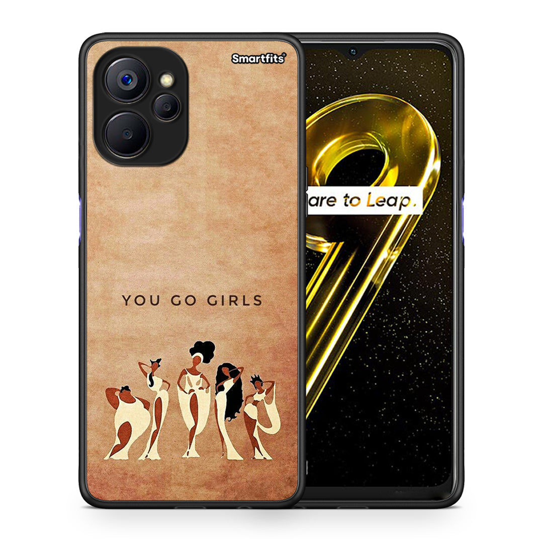 Θήκη Realme 9i 5G You Go Girl από τη Smartfits με σχέδιο στο πίσω μέρος και μαύρο περίβλημα | Realme 9i 5G You Go Girl case with colorful back and black bezels