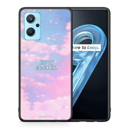 Θήκη Αγίου Βαλεντίνου Realme 9i Anti Social από τη Smartfits με σχέδιο στο πίσω μέρος και μαύρο περίβλημα | Realme 9i Anti Social case with colorful back and black bezels
