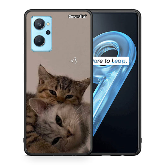 Θήκη Realme 9i Cats In Love από τη Smartfits με σχέδιο στο πίσω μέρος και μαύρο περίβλημα | Realme 9i Cats In Love case with colorful back and black bezels