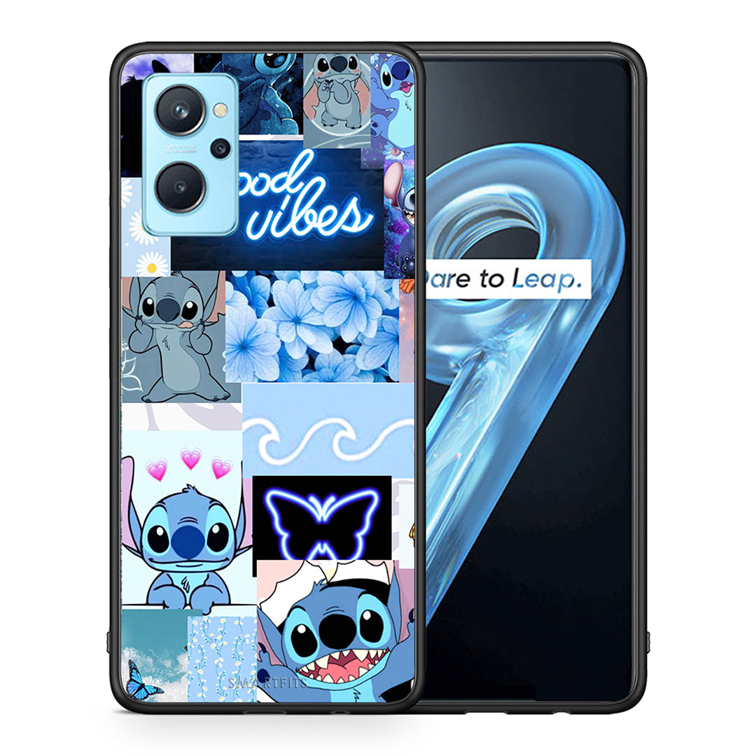Θήκη Αγίου Βαλεντίνου Realme 9i Collage Good Vibes από τη Smartfits με σχέδιο στο πίσω μέρος και μαύρο περίβλημα | Realme 9i Collage Good Vibes case with colorful back and black bezels
