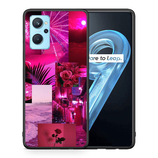 Θήκη Αγίου Βαλεντίνου Realme 9i Collage Red Roses από τη Smartfits με σχέδιο στο πίσω μέρος και μαύρο περίβλημα | Realme 9i Collage Red Roses case with colorful back and black bezels