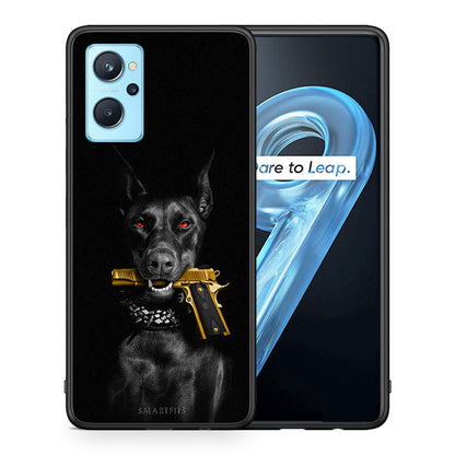 Θήκη Αγίου Βαλεντίνου Realme 9i Golden Gun από τη Smartfits με σχέδιο στο πίσω μέρος και μαύρο περίβλημα | Realme 9i Golden Gun case with colorful back and black bezels