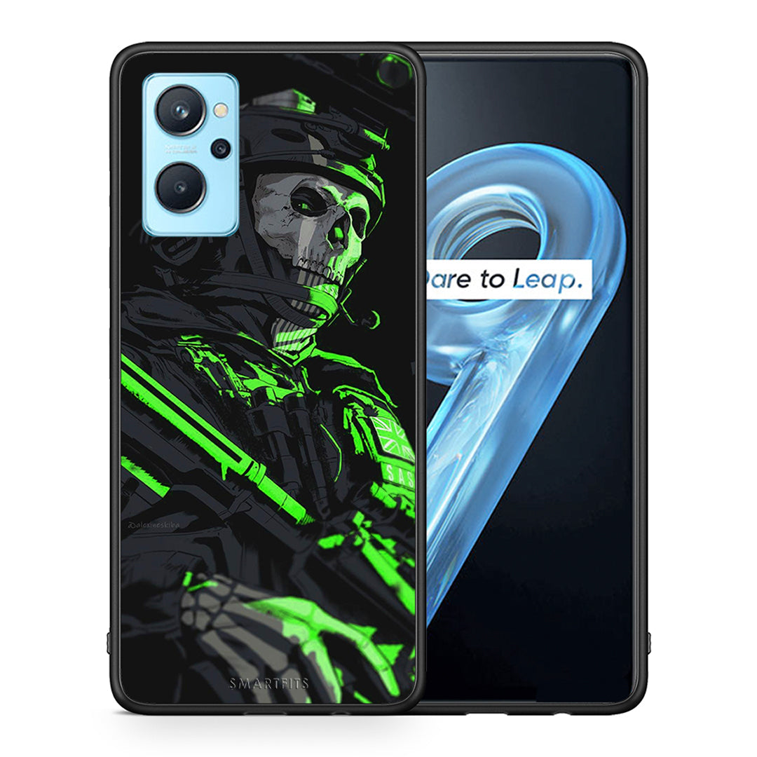 Θήκη Αγίου Βαλεντίνου Realme 9i Green Soldier από τη Smartfits με σχέδιο στο πίσω μέρος και μαύρο περίβλημα | Realme 9i Green Soldier case with colorful back and black bezels