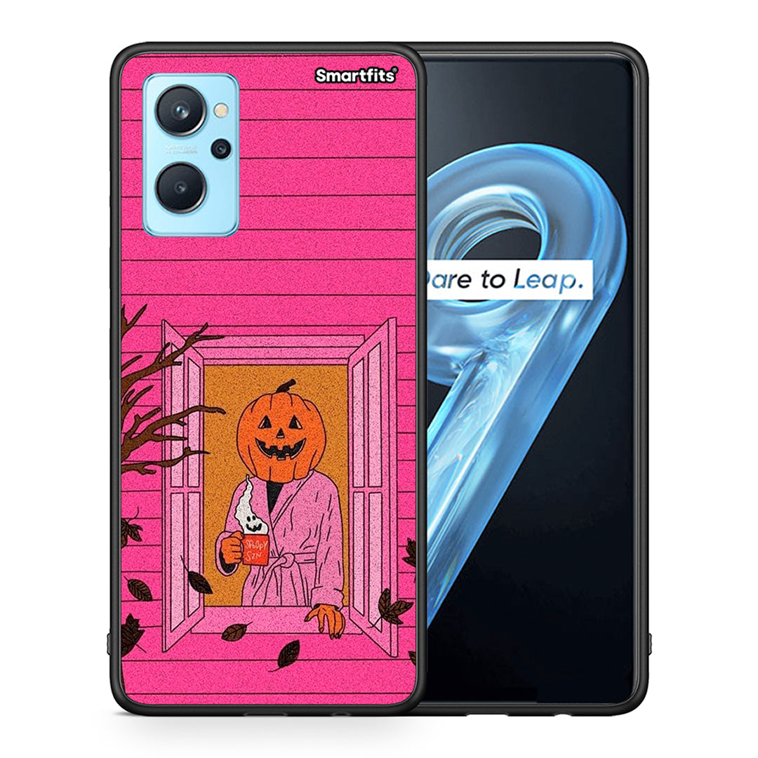 Θήκη Realme 9i Halloween Pumpkin Lady από τη Smartfits με σχέδιο στο πίσω μέρος και μαύρο περίβλημα | Realme 9i Halloween Pumpkin Lady case with colorful back and black bezels
