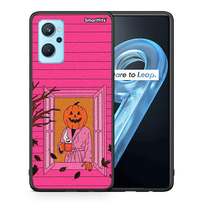Θήκη Realme 9i Halloween Pumpkin Lady από τη Smartfits με σχέδιο στο πίσω μέρος και μαύρο περίβλημα | Realme 9i Halloween Pumpkin Lady case with colorful back and black bezels