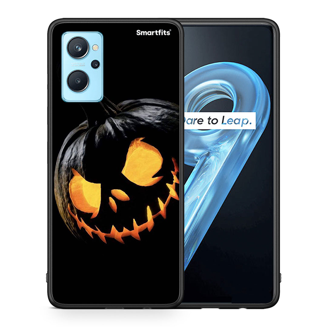 Θήκη Realme 9i Halloween Scary Pumpkin από τη Smartfits με σχέδιο στο πίσω μέρος και μαύρο περίβλημα | Realme 9i Halloween Scary Pumpkin case with colorful back and black bezels