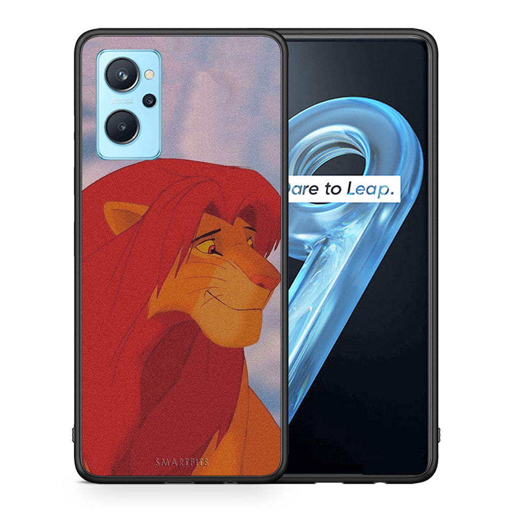 Θήκη Αγίου Βαλεντίνου Realme 9i Lion Love 1 από τη Smartfits με σχέδιο στο πίσω μέρος και μαύρο περίβλημα | Realme 9i Lion Love 1 case with colorful back and black bezels