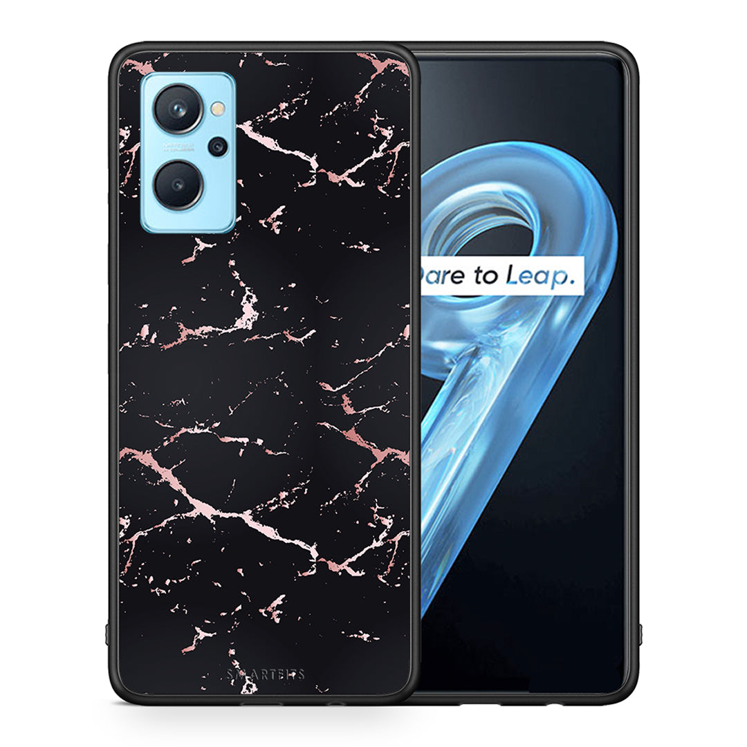 Marble Black Rosegold - Oppo A96 θήκη